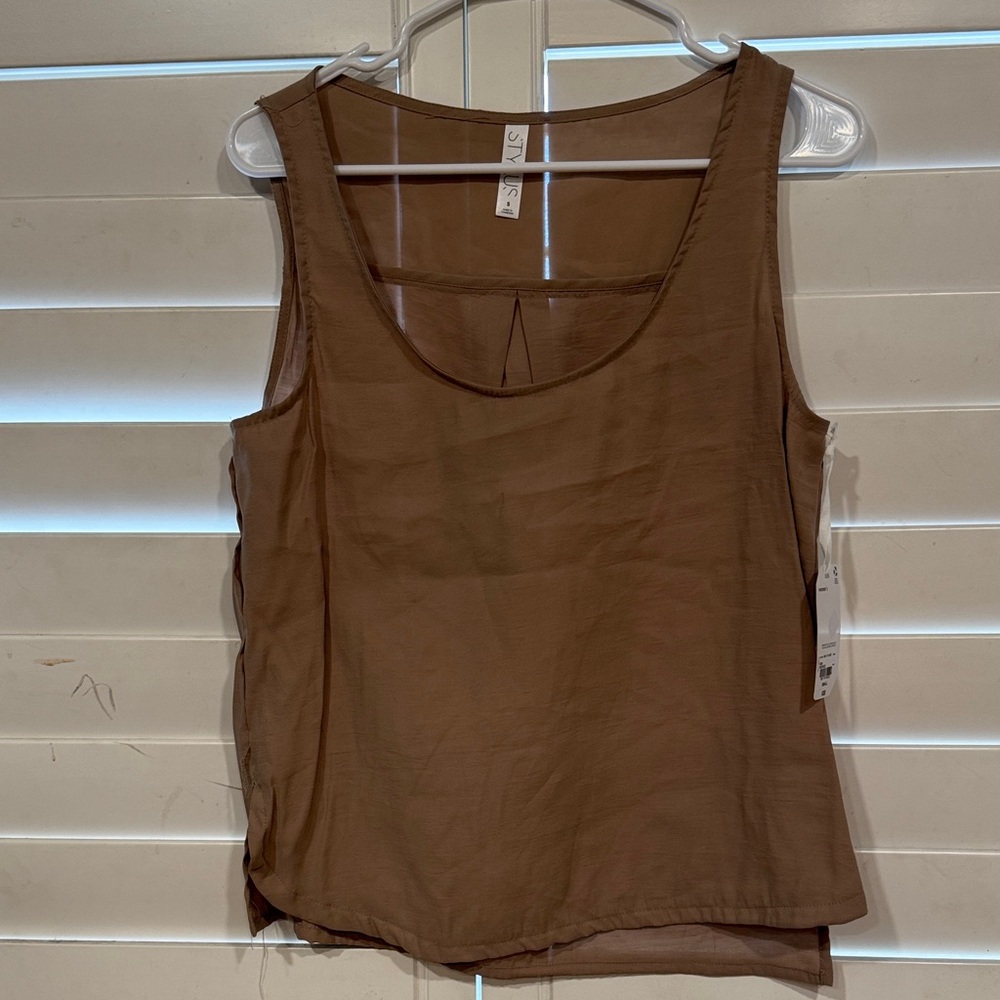 STYLUS Brown Tank Top